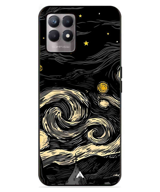 Starry Night Aesthetic Metal Back Cover Phone Case for Realme 8 Pro