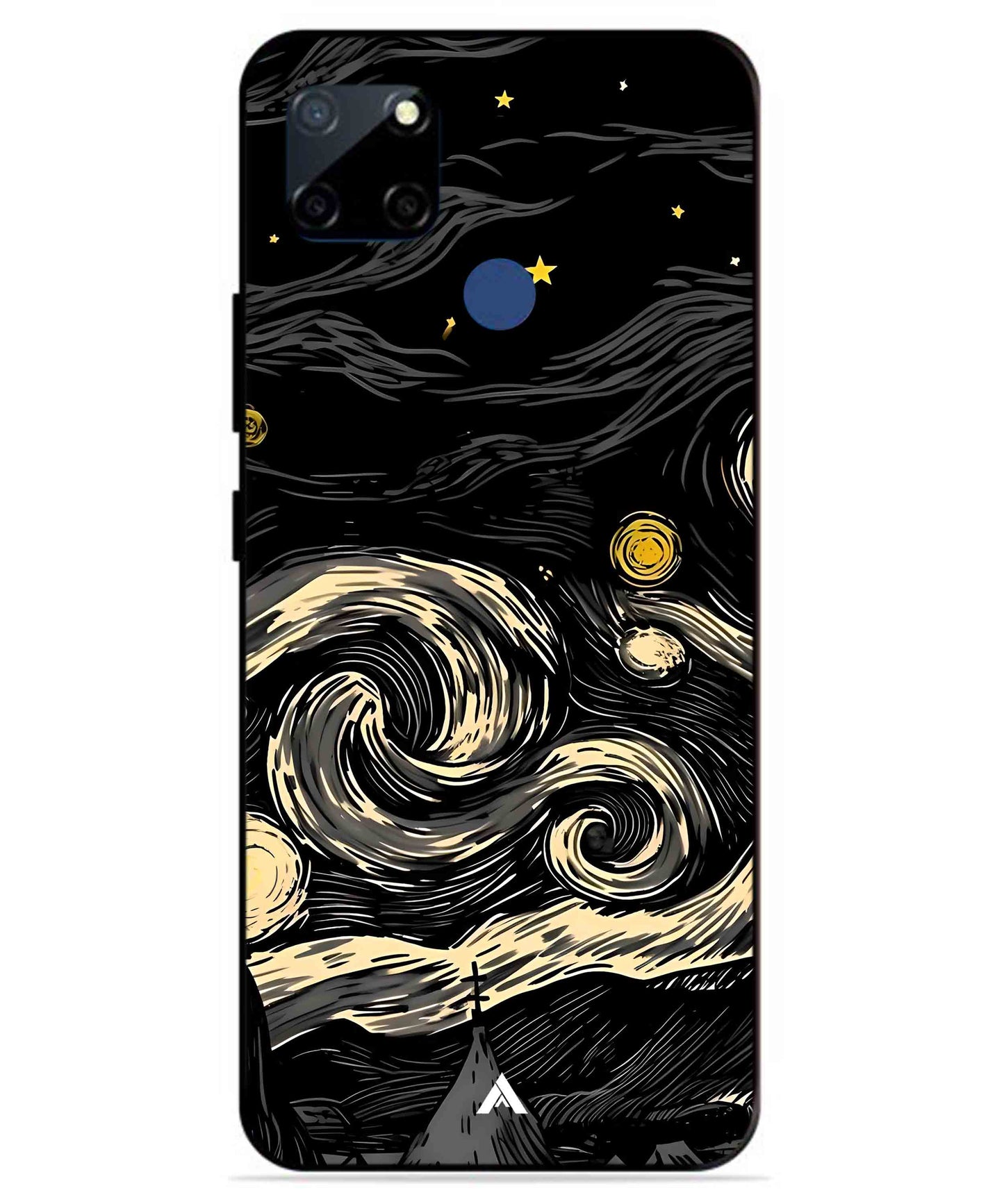 Starry Night Aesthetic Metal Back Cover Phone Case for Realme C12