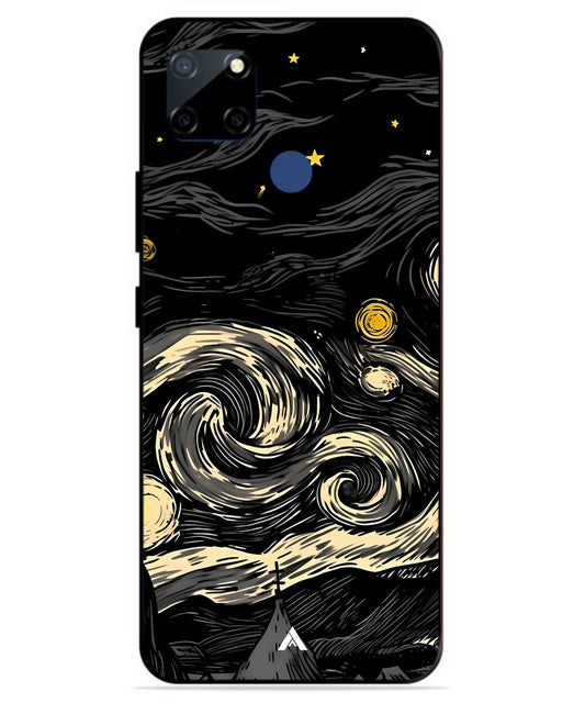 Starry Night Aesthetic Metal Back Cover Phone Case for Realme C12