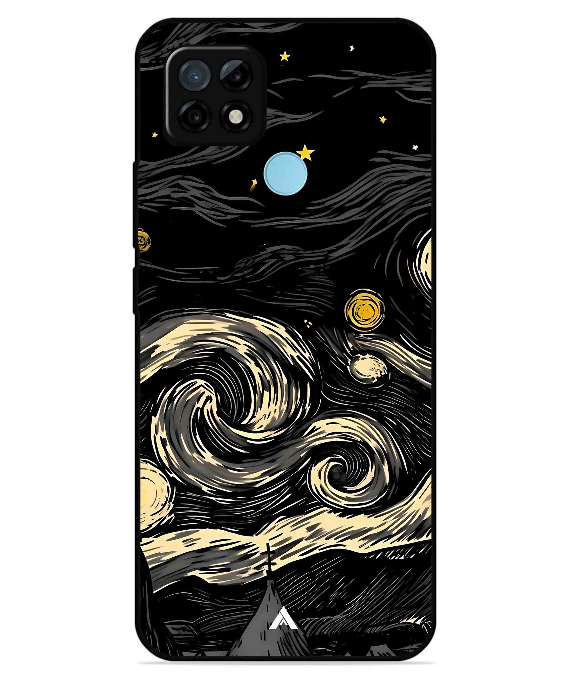 Starry Night Aesthetic Metal Back Cover Phone Case for Realme C21Y