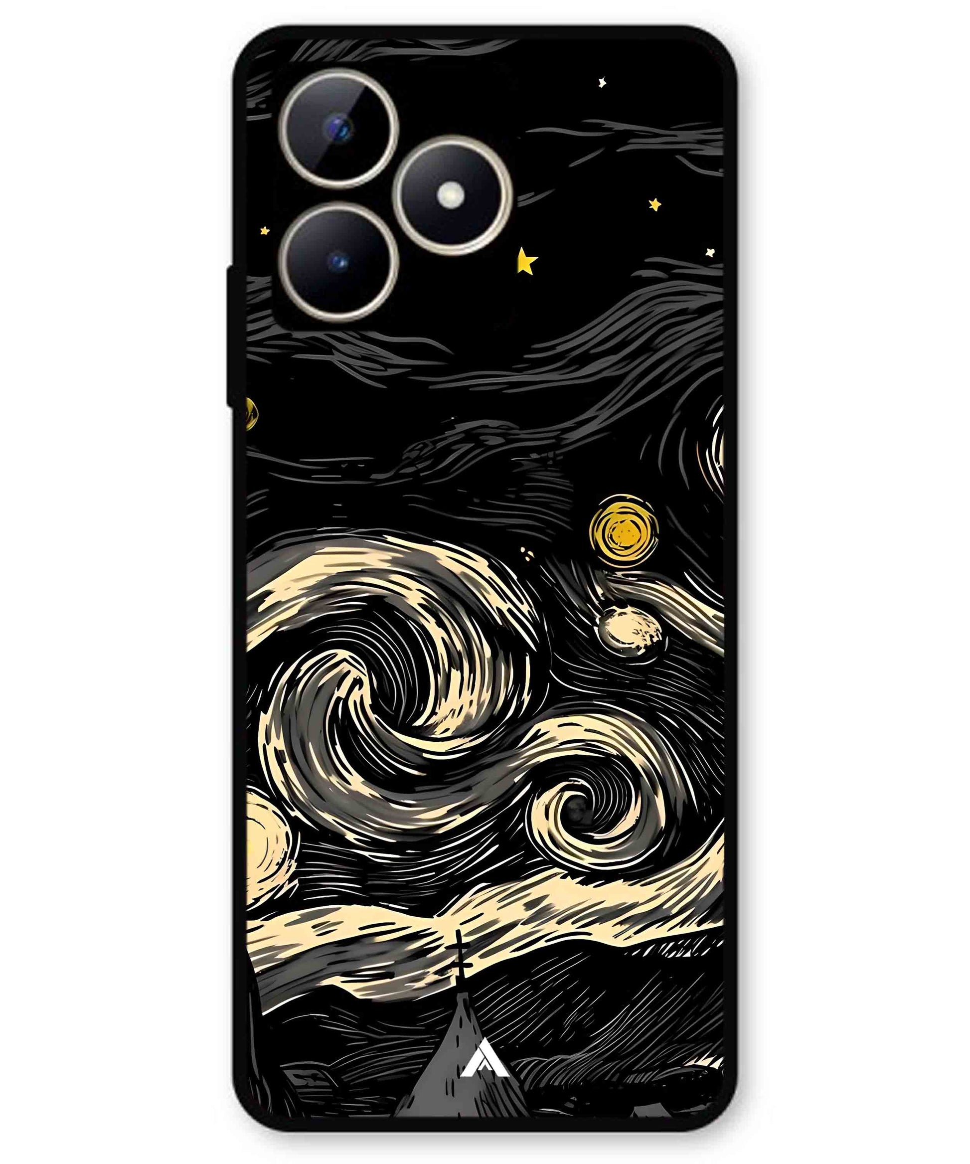 Starry Night Aesthetic Metal Back Cover Phone Case for Realme C51