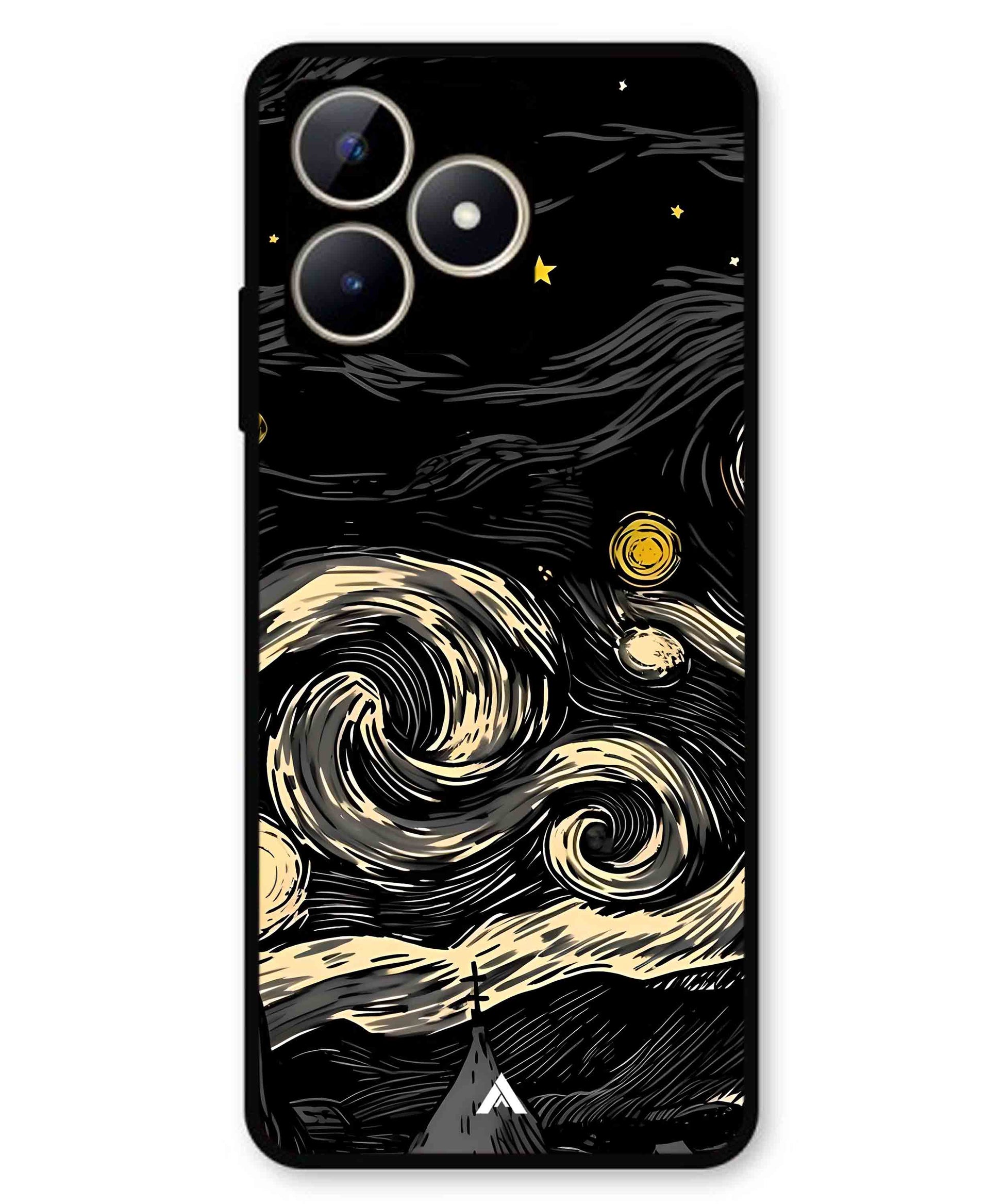 Starry Night Aesthetic Metal Back Cover Phone Case for Realme C53