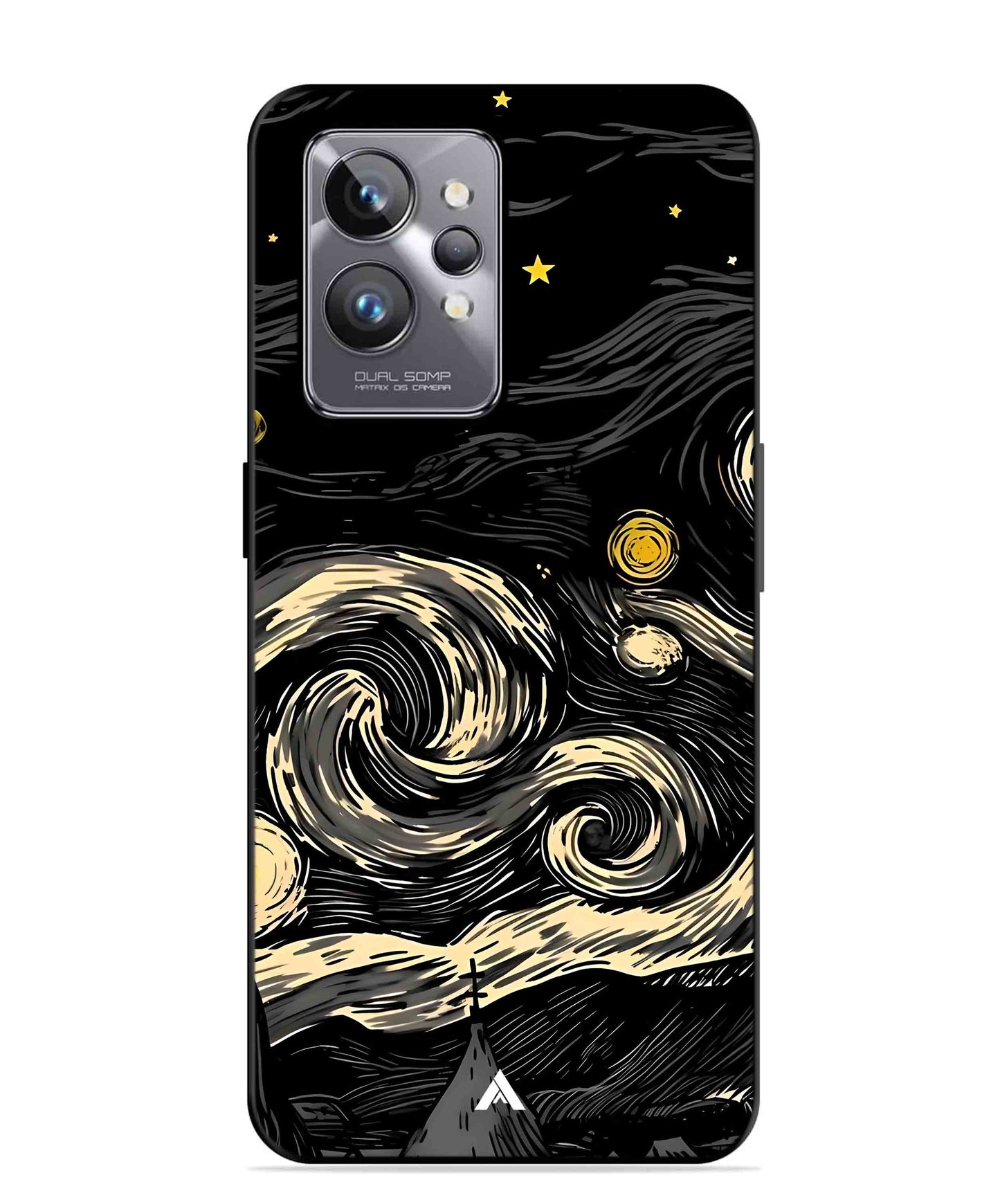 Starry Night Aesthetic Metal Back Cover Phone Case for Realme GT 2 Pro