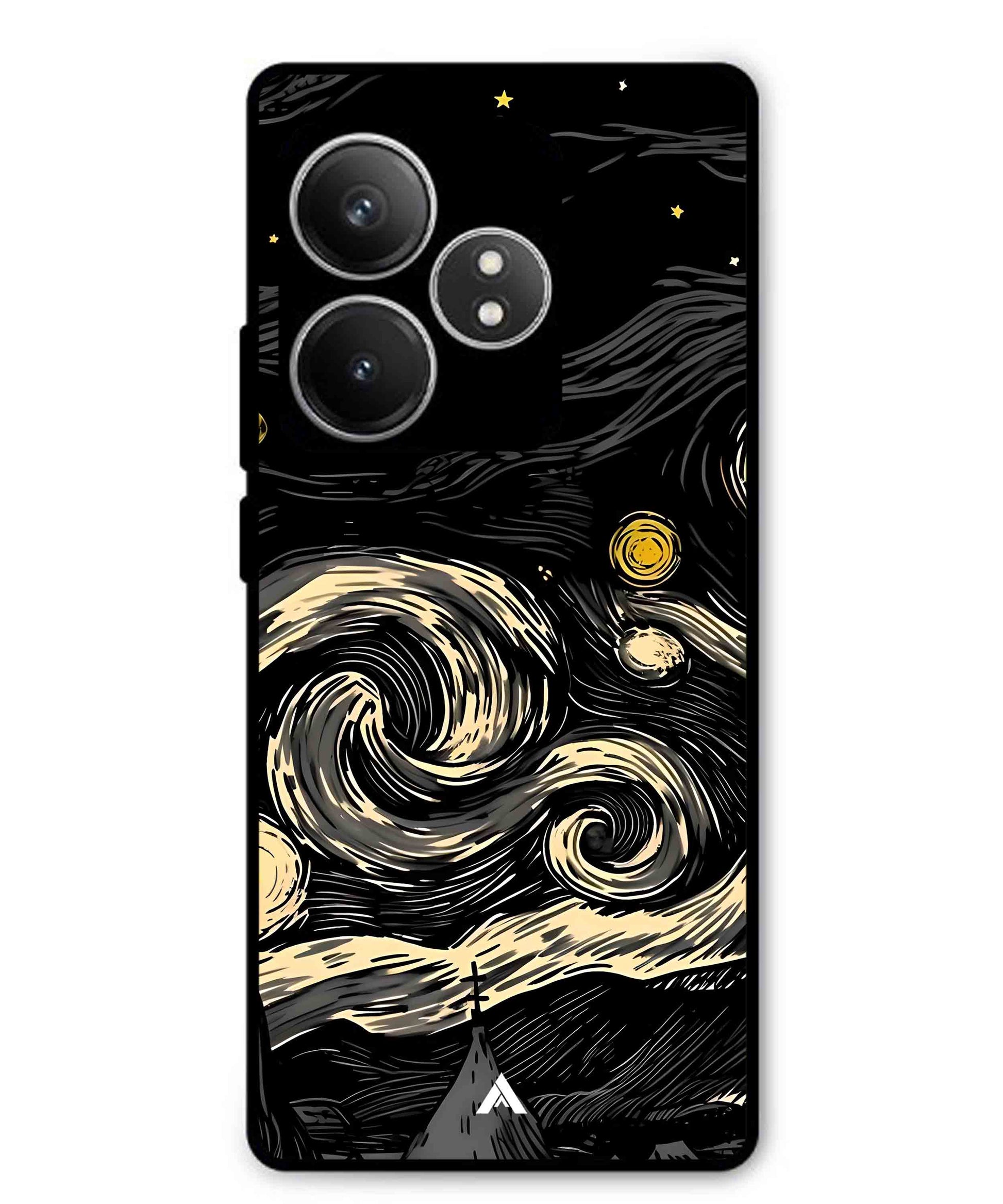 Starry Night Aesthetic Metal Back Cover Phone Case for Realme GT 6T