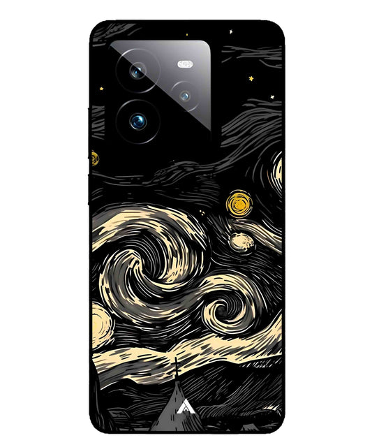 Starry Night Aesthetic Metal Back Cover Phone Case for Realme GT 7 Pro