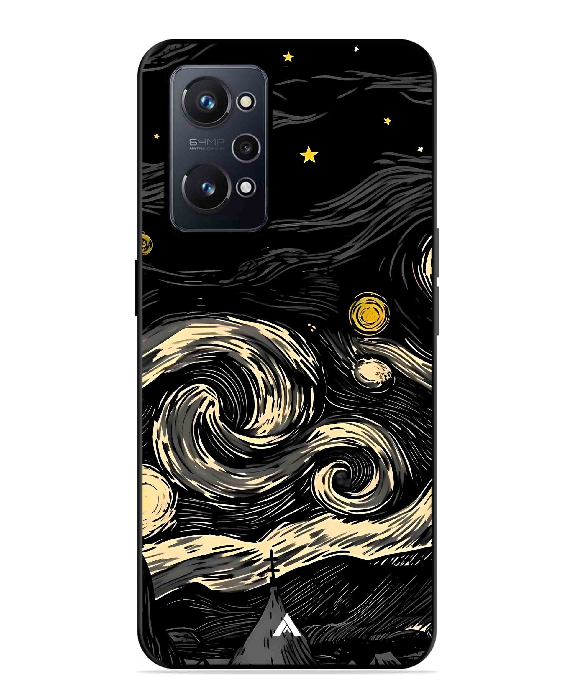 Starry Night Aesthetic Metal Back Cover Phone Case for Realme GT Neo 2