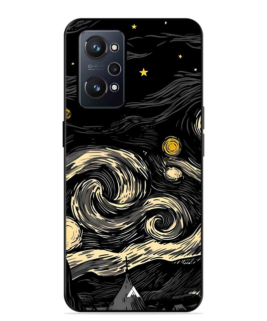 Starry Night Aesthetic Metal Back Cover Phone Case for Realme GT Neo 2