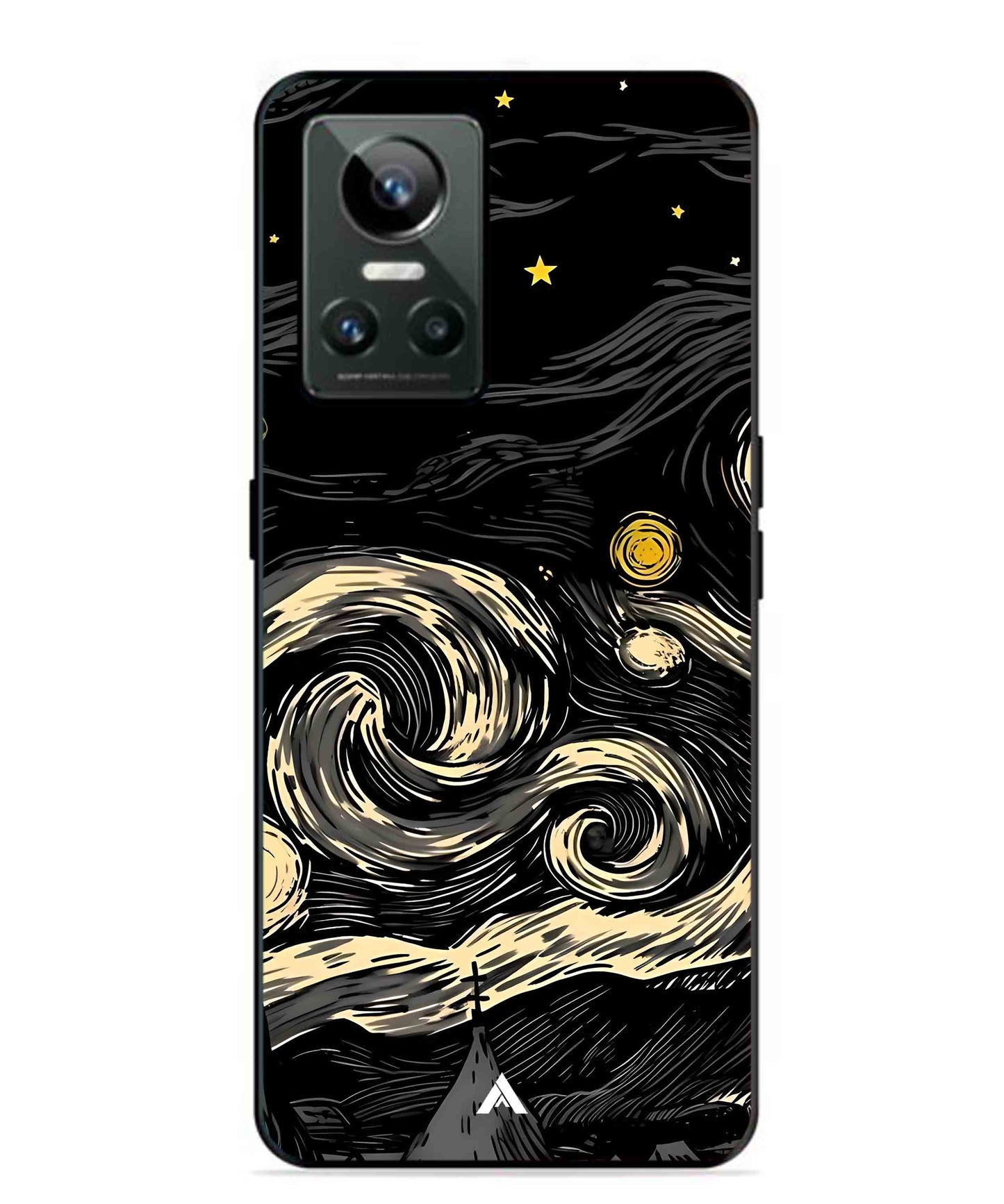 Starry Night Aesthetic Metal Back Cover Phone Case for Realme GT Neo 3