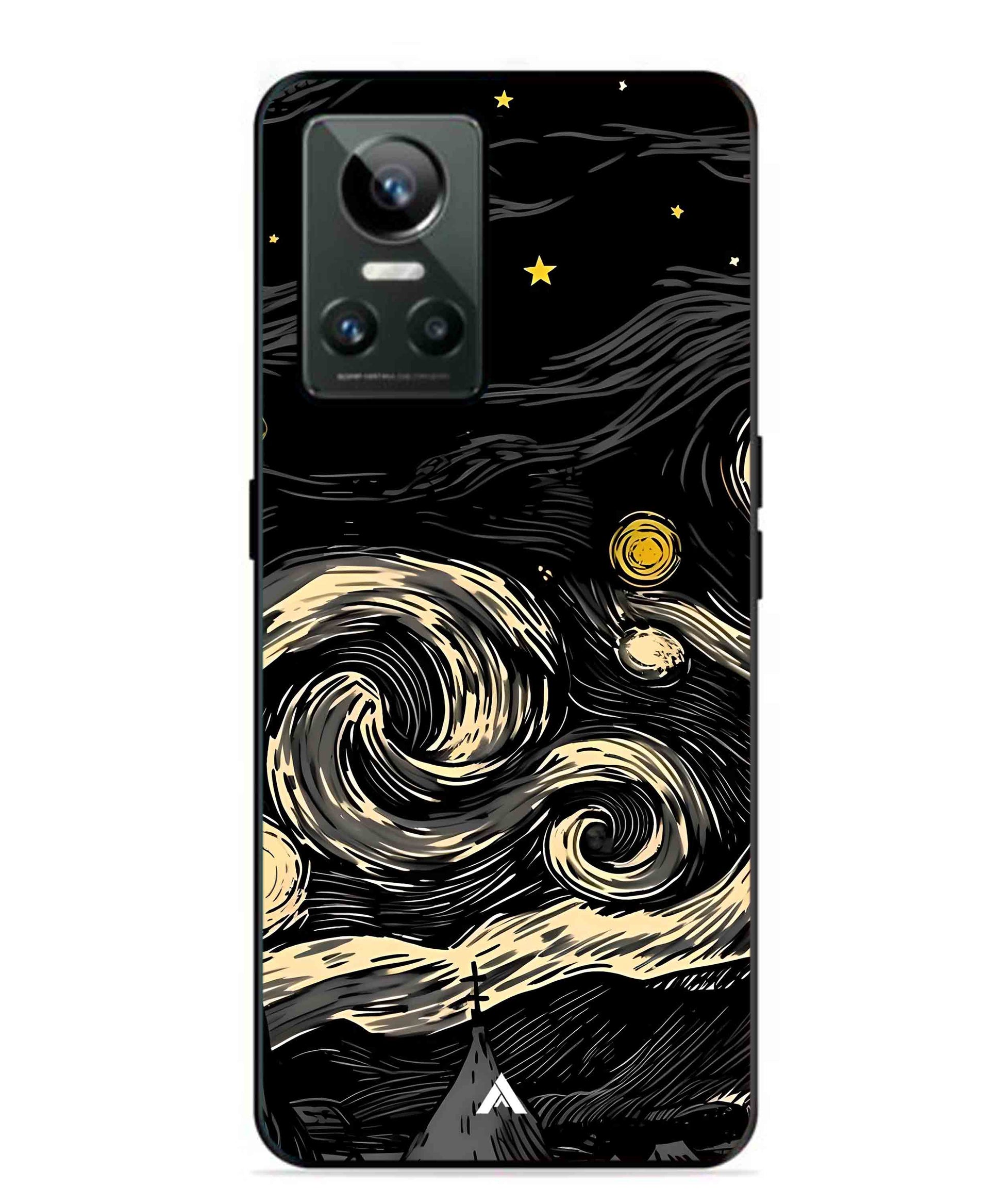 Starry Night Aesthetic Metal Back Cover Phone Case for Realme GT Neo 3