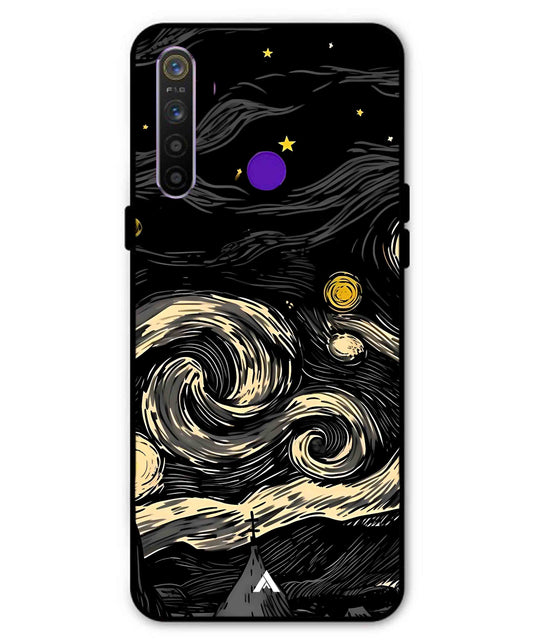 Starry Night Aesthetic Metal Back Cover Phone Case for Realme Narzo 10