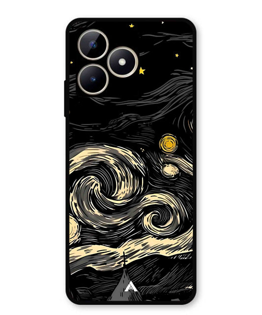 Starry Night Aesthetic Metal Back Cover Phone Case for Realme Narzo N53