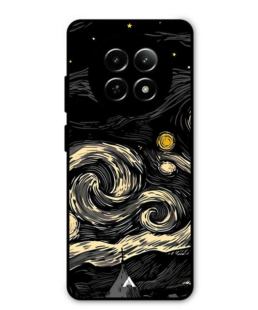 Starry Night Aesthetic Metal Back Cover Phone Case for Realme Narzo N65