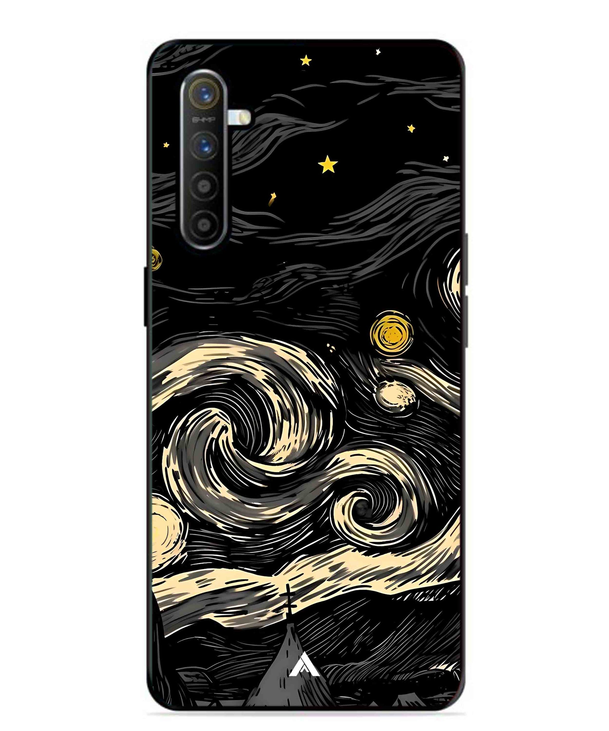 Starry Night Aesthetic Metal Back Cover Phone Case for Realme XT