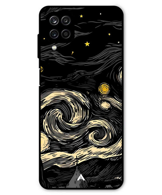 Starry Night Aesthetic Metal Back Cover Phone Case for Samsung Galaxy A22 4G