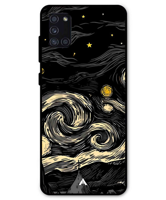 Starry Night Aesthetic Metal Back Cover Phone Case for Samsung Galaxy A31