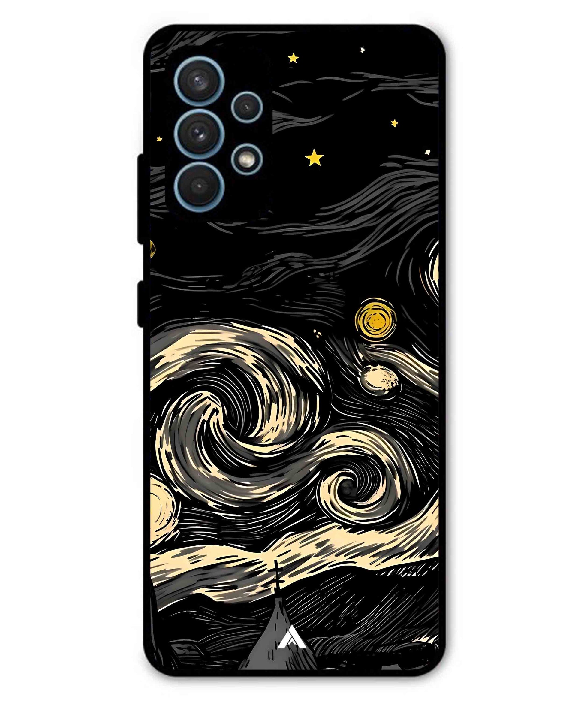 Starry Night Aesthetic Metal Back Cover Phone Case for Samsung Galaxy A32 4G