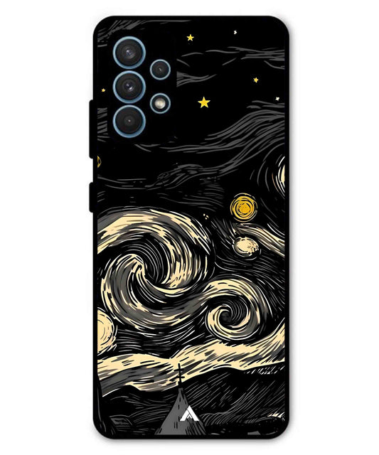 Starry Night Aesthetic Metal Back Cover Phone Case for Samsung Galaxy A52