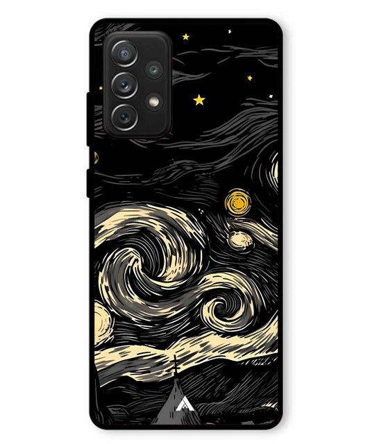 Starry Night Aesthetic Metal Back Cover Phone Case for Samsung Galaxy A72