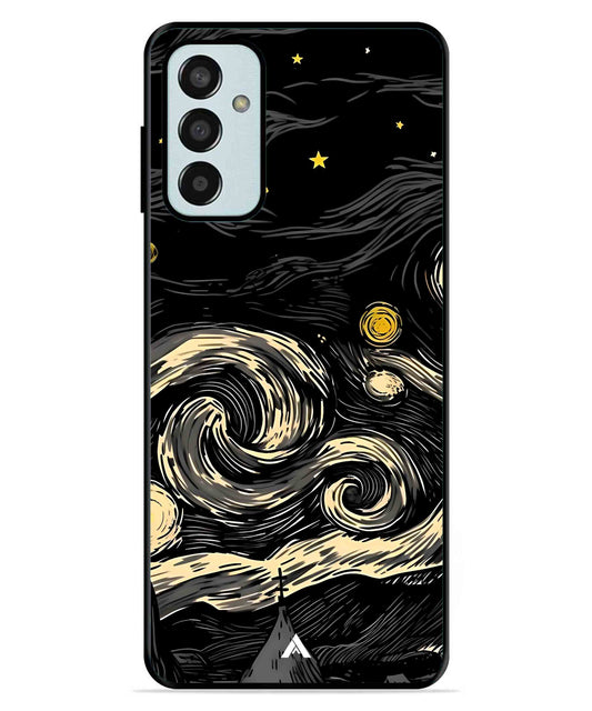 Starry Night Aesthetic Metal Back Cover Phone Case for Samsung Galaxy F13 4G