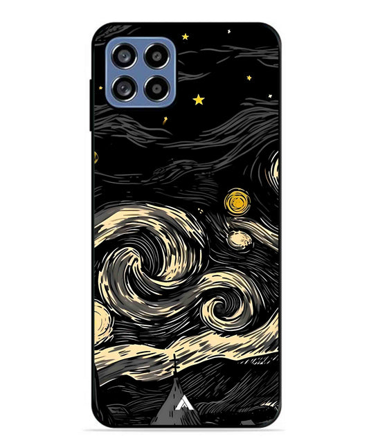 Starry Night Aesthetic Metal Back Cover Phone Case for Samsung Galaxy F42