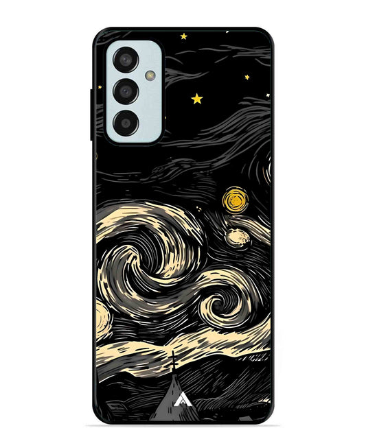 Starry Night Aesthetic Metal Back Cover Phone Case for Samsung Galaxy M13 4G
