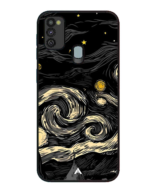 Starry Night Aesthetic Metal Back Cover Phone Case for Samsung Galaxy M30s