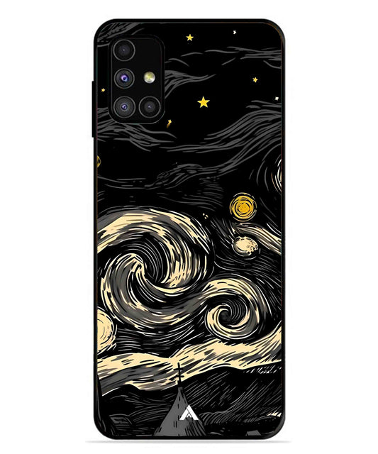 Starry Night Aesthetic Metal Back Cover Phone Case for Samsung Galaxy M31s
