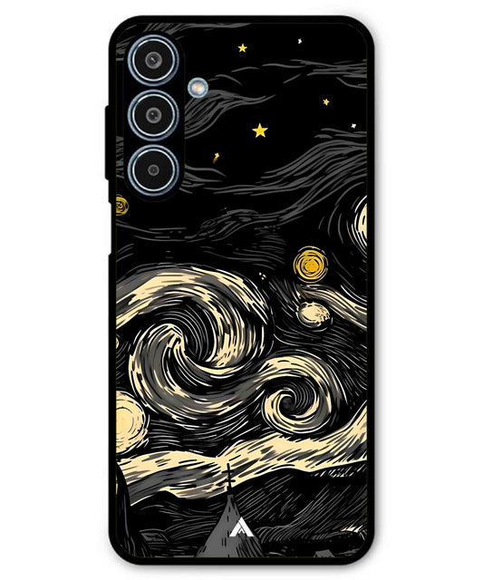 Starry Night Aesthetic Metal Back Cover Phone Case for Samsung Galaxy M35