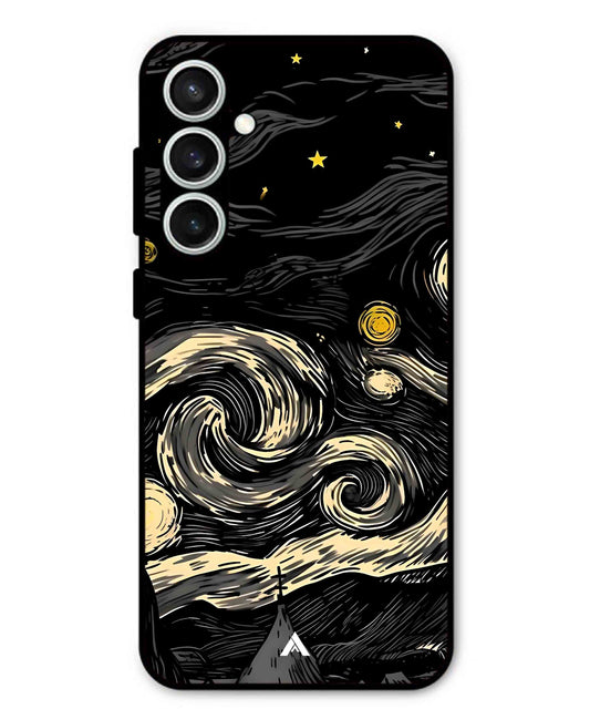 Starry Night Aesthetic Metal Back Cover Phone Case for Samsung Galaxy S23 Fe