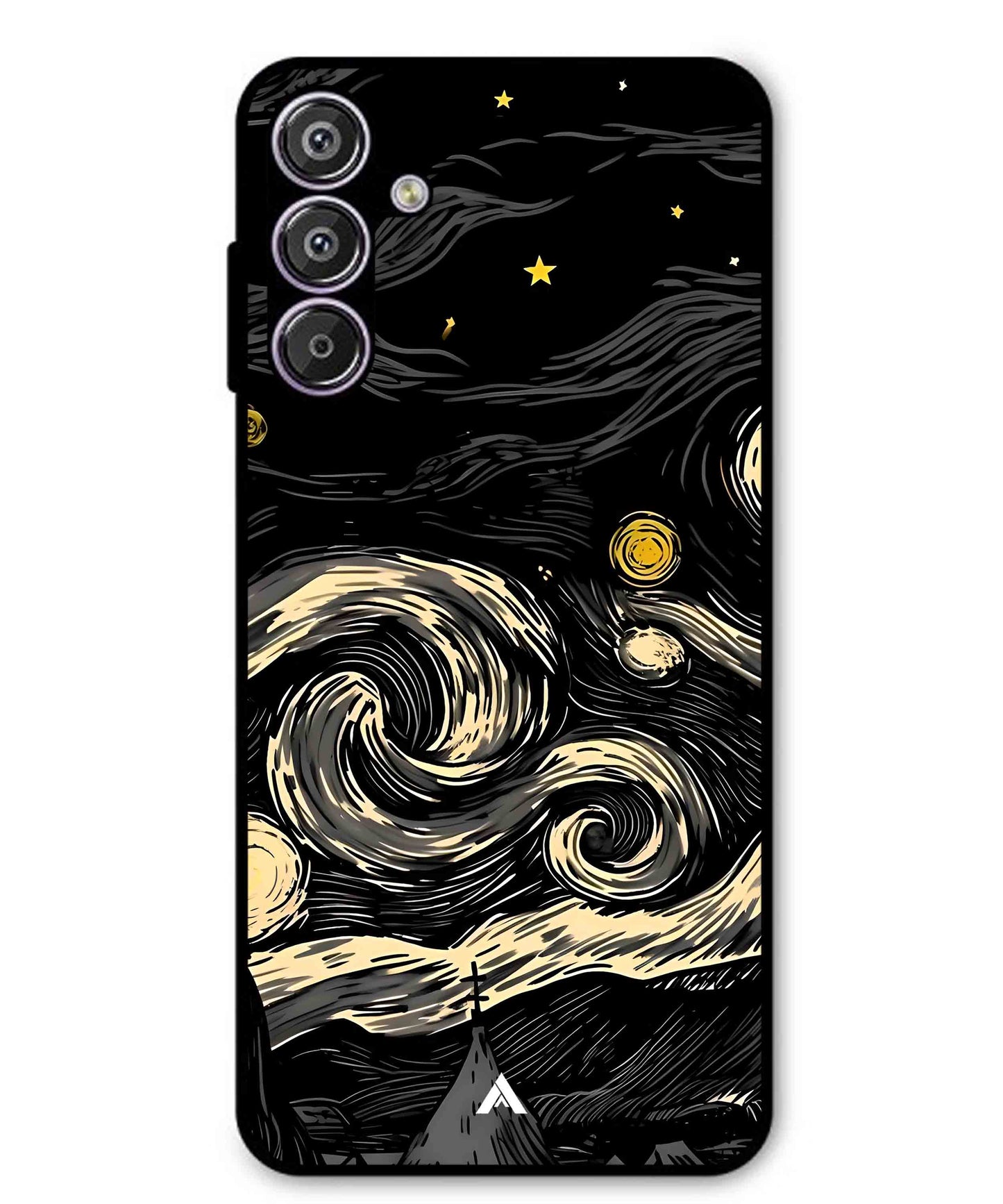 Starry Night Aesthetic Metal Back Cover Phone Case for Samsung Galaxy S25 Plus