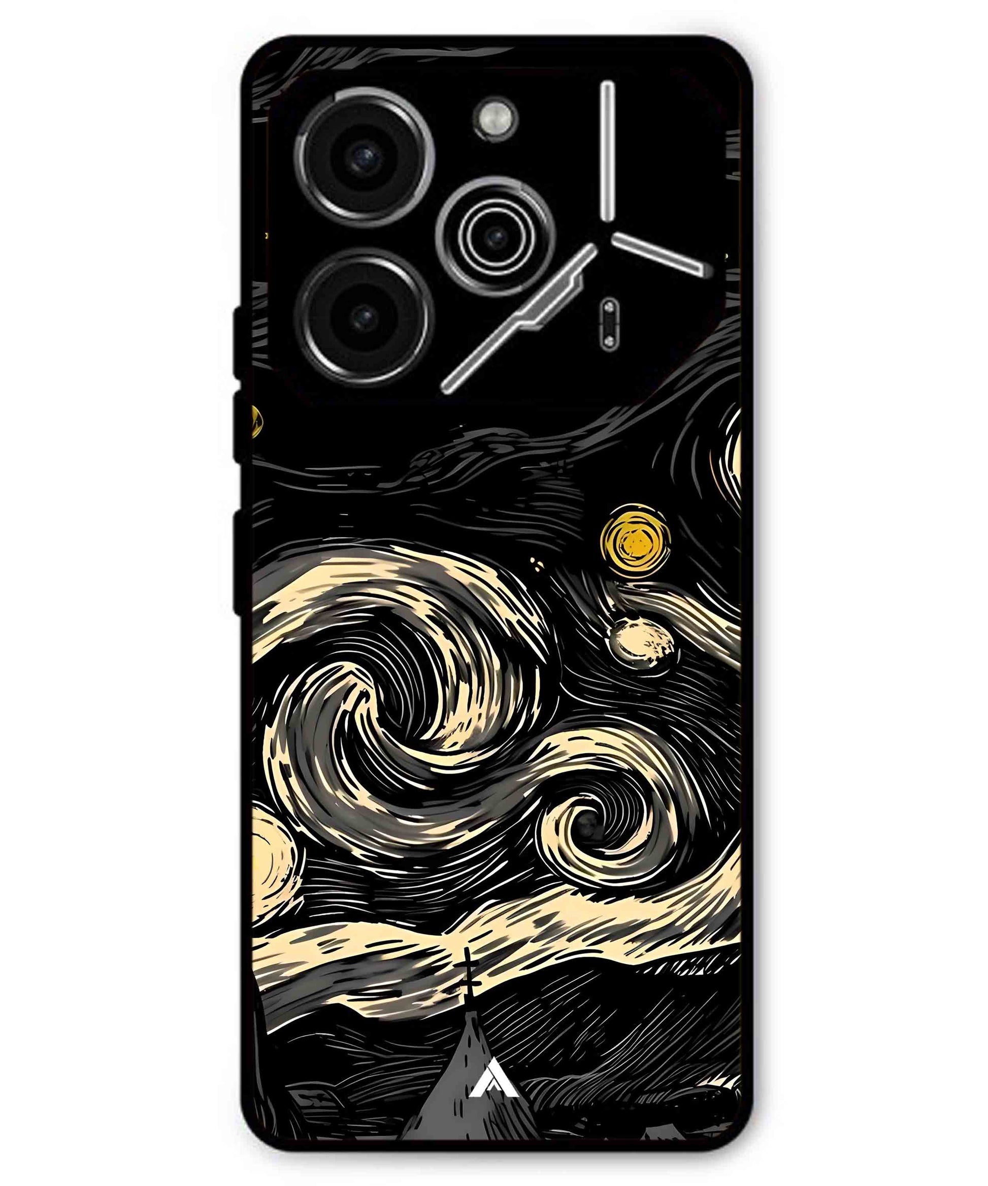 Starry Night Aesthetic Metal Back Cover Phone Case for Tecno Pova 6 Pro