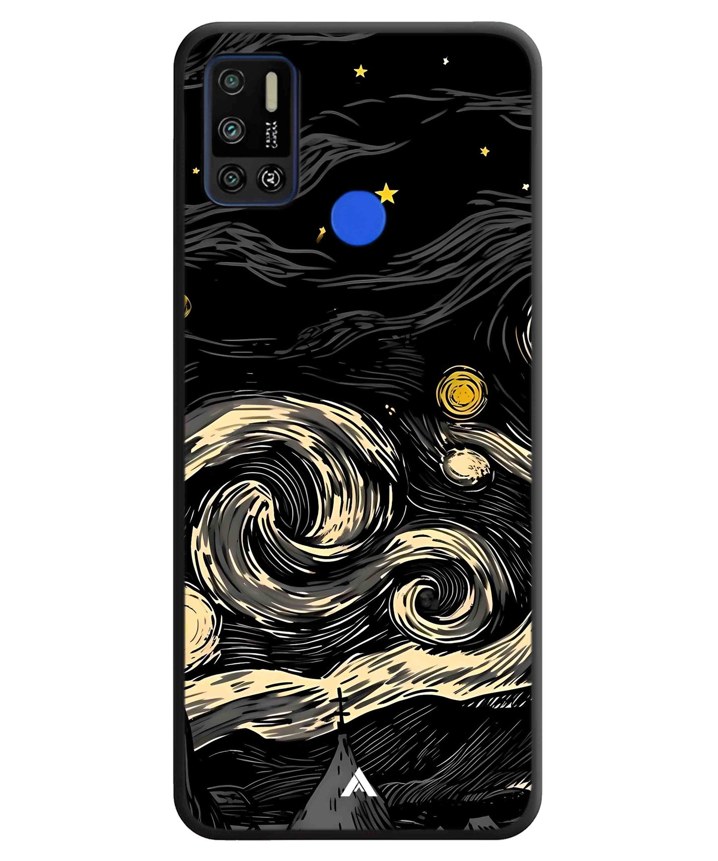 Starry Night Aesthetic Metal Back Cover Phone Case for Tecno Spark 6 Air
