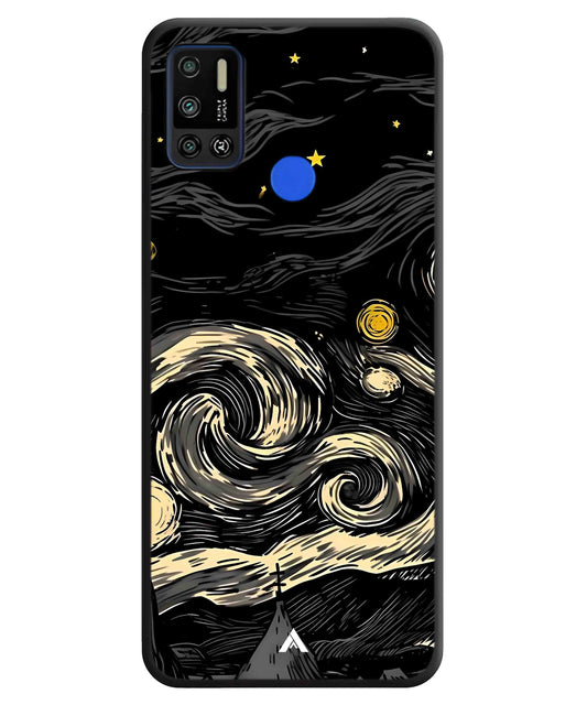 Starry Night Aesthetic Metal Back Cover Phone Case for Tecno Spark 6 Air