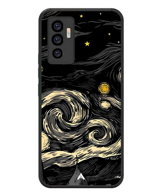 Starry Night Aesthetic Metal Back Cover Phone Case for Vivo T1