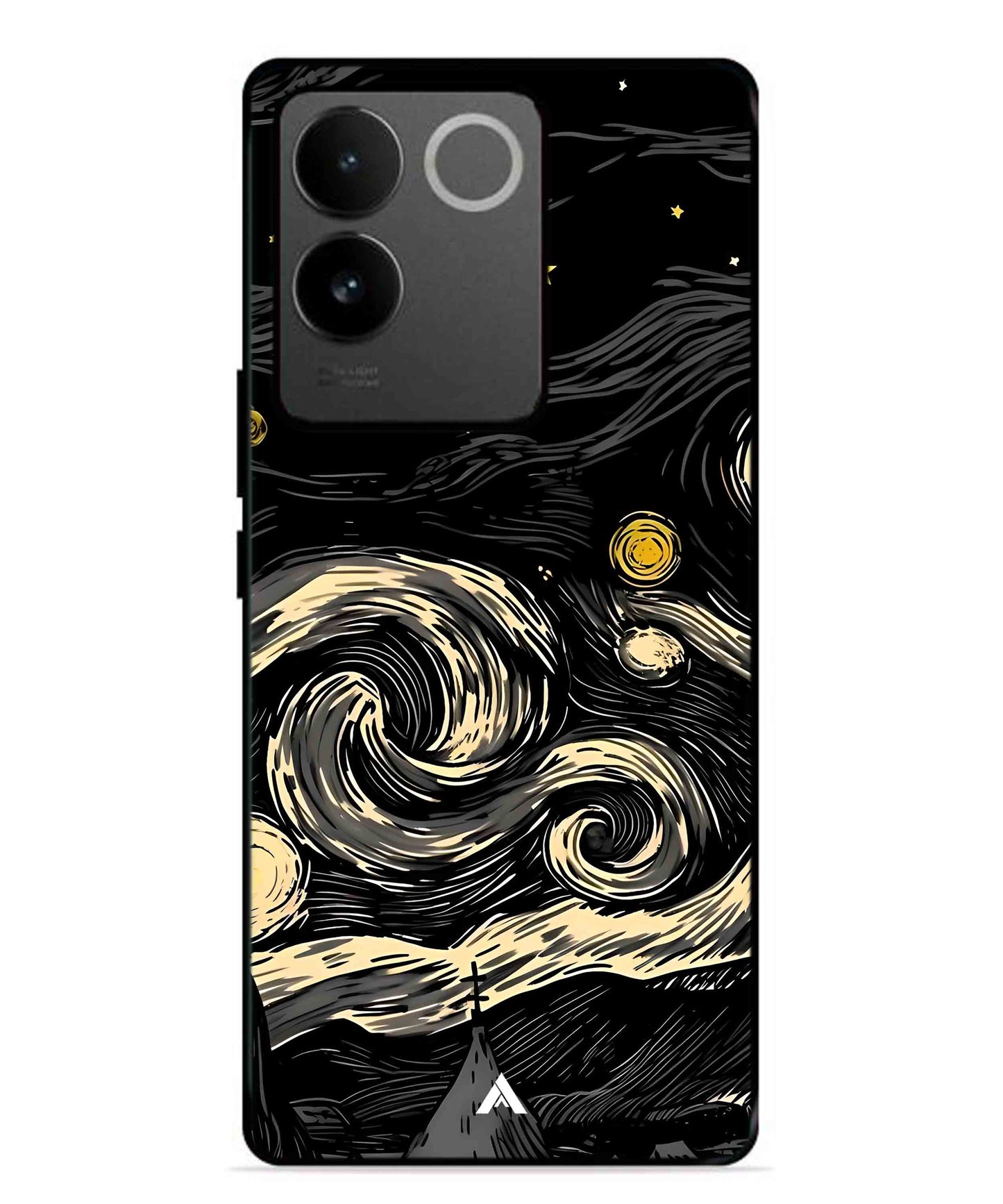 Starry Night Aesthetic Metal Back Cover Phone Case for Vivo T2 Pro