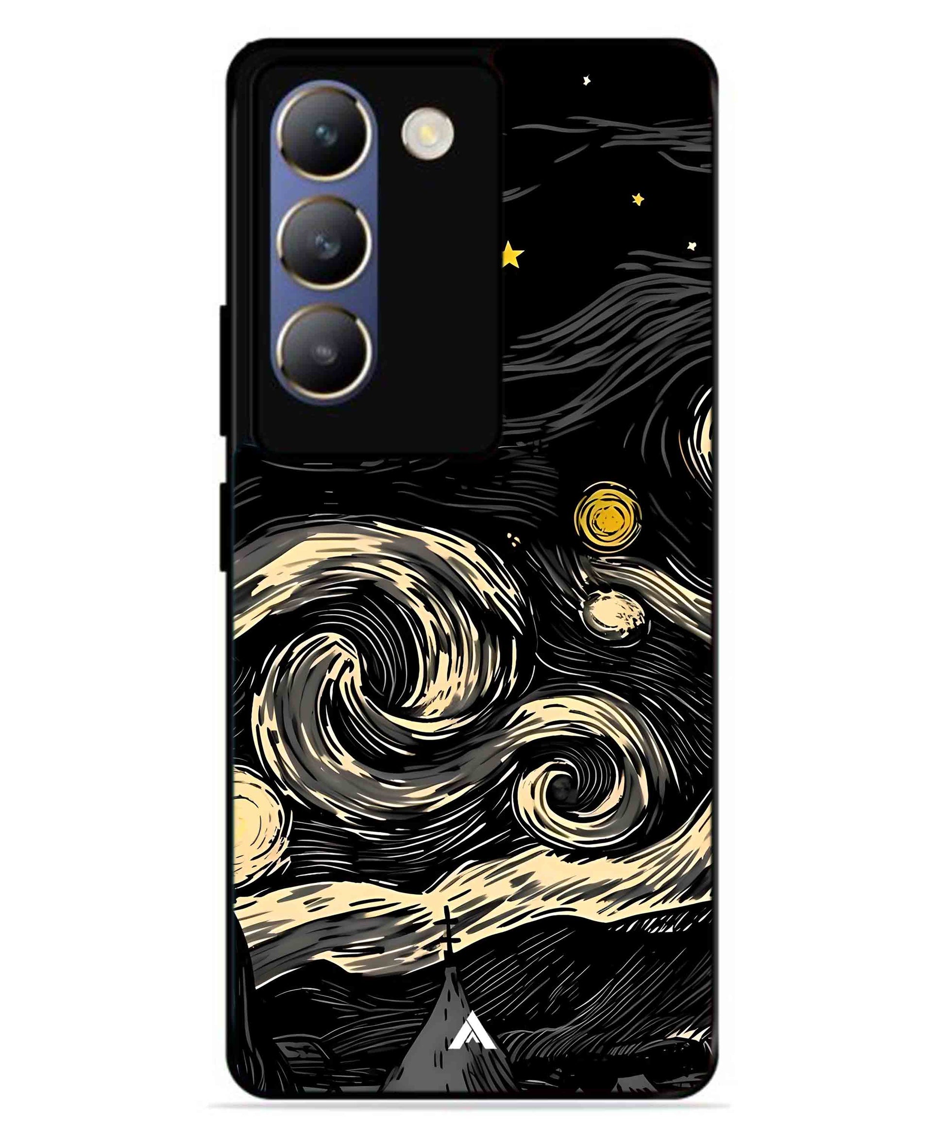 Starry Night Aesthetic Metal Back Cover Phone Case for Vivo T3