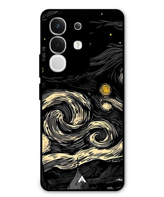 Starry Night Aesthetic Metal Back Cover Phone Case for Vivo T4X