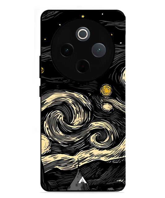 Starry Night Aesthetic Metal Back Cover Phone Case for Vivo T4