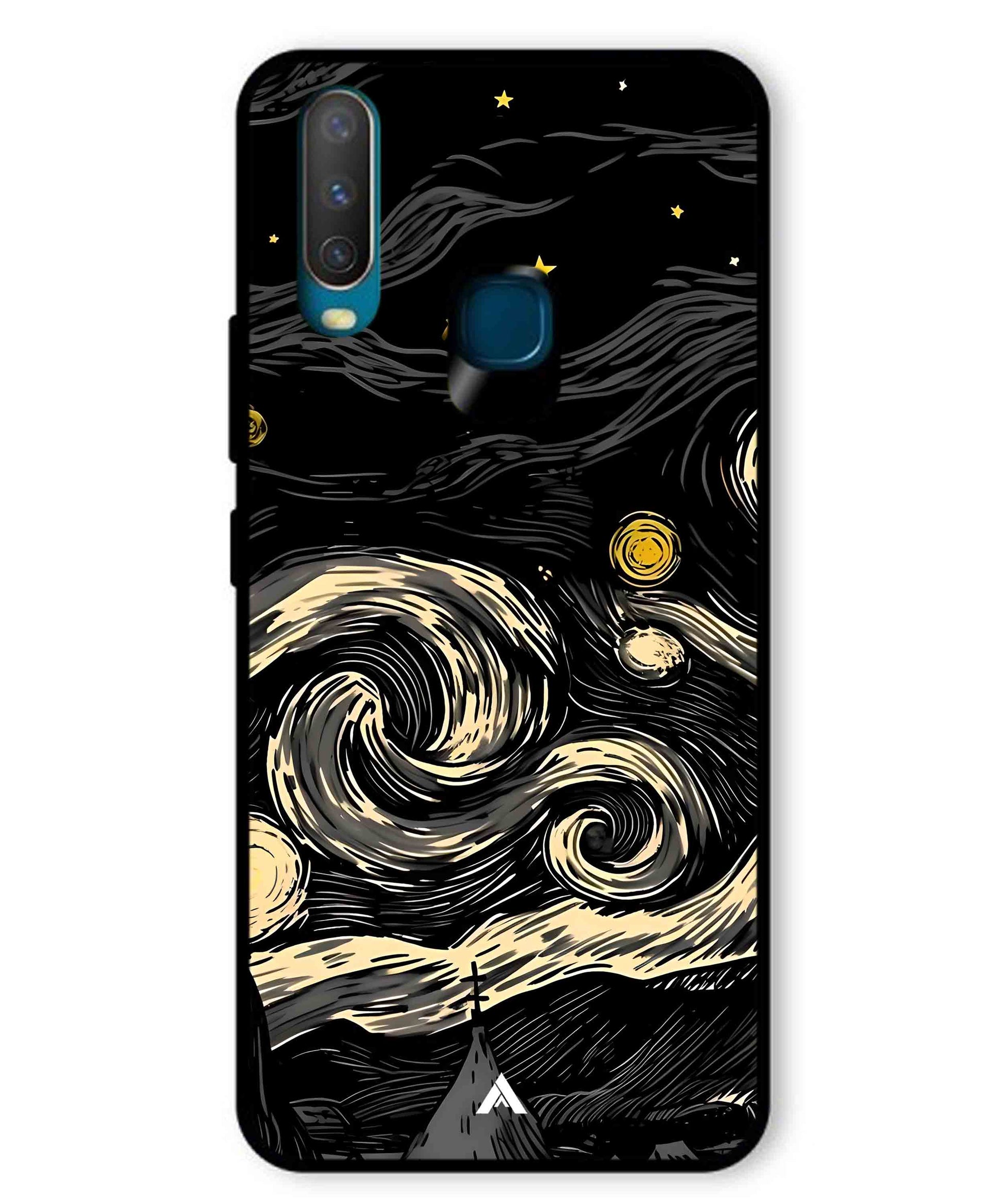 Starry Night Aesthetic Metal Back Cover Phone Case for Vivo U10