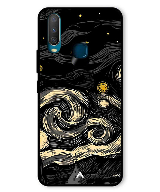 Starry Night Aesthetic Metal Back Cover Phone Case for Vivo Y12