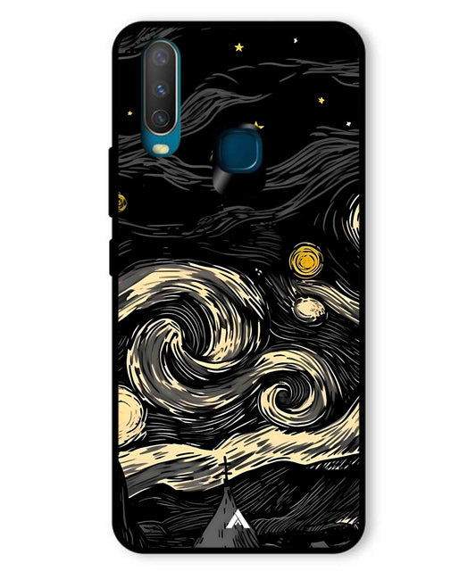 Starry Night Aesthetic Metal Back Cover Phone Case for Vivo Y17