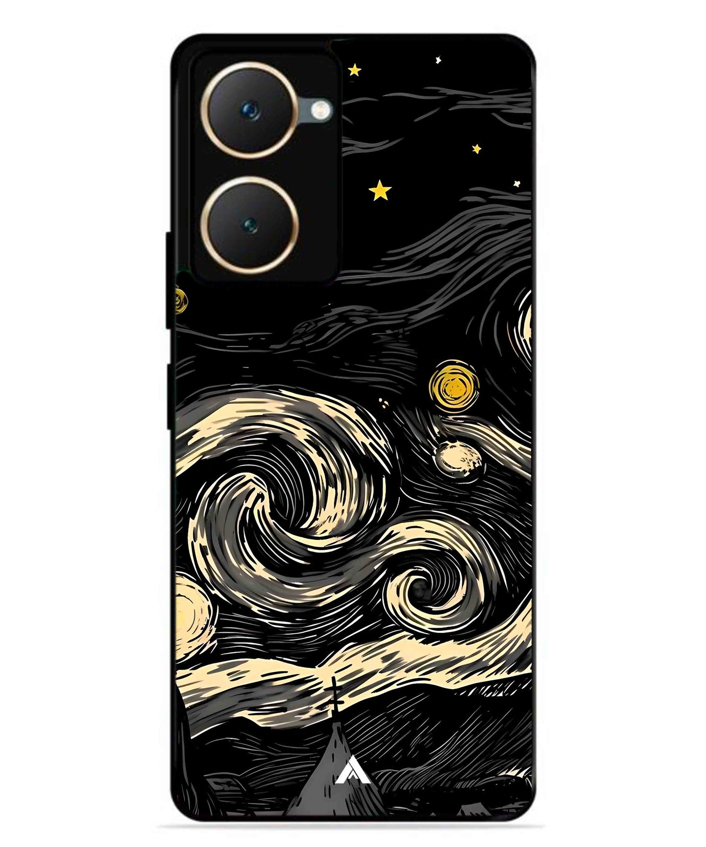 Starry Night Aesthetic Metal Back Cover Phone Case for Vivo Y18e