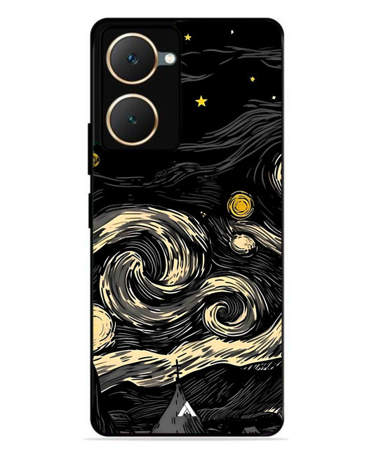 Starry Night Aesthetic Metal Back Cover Phone Case for Vivo Y18e