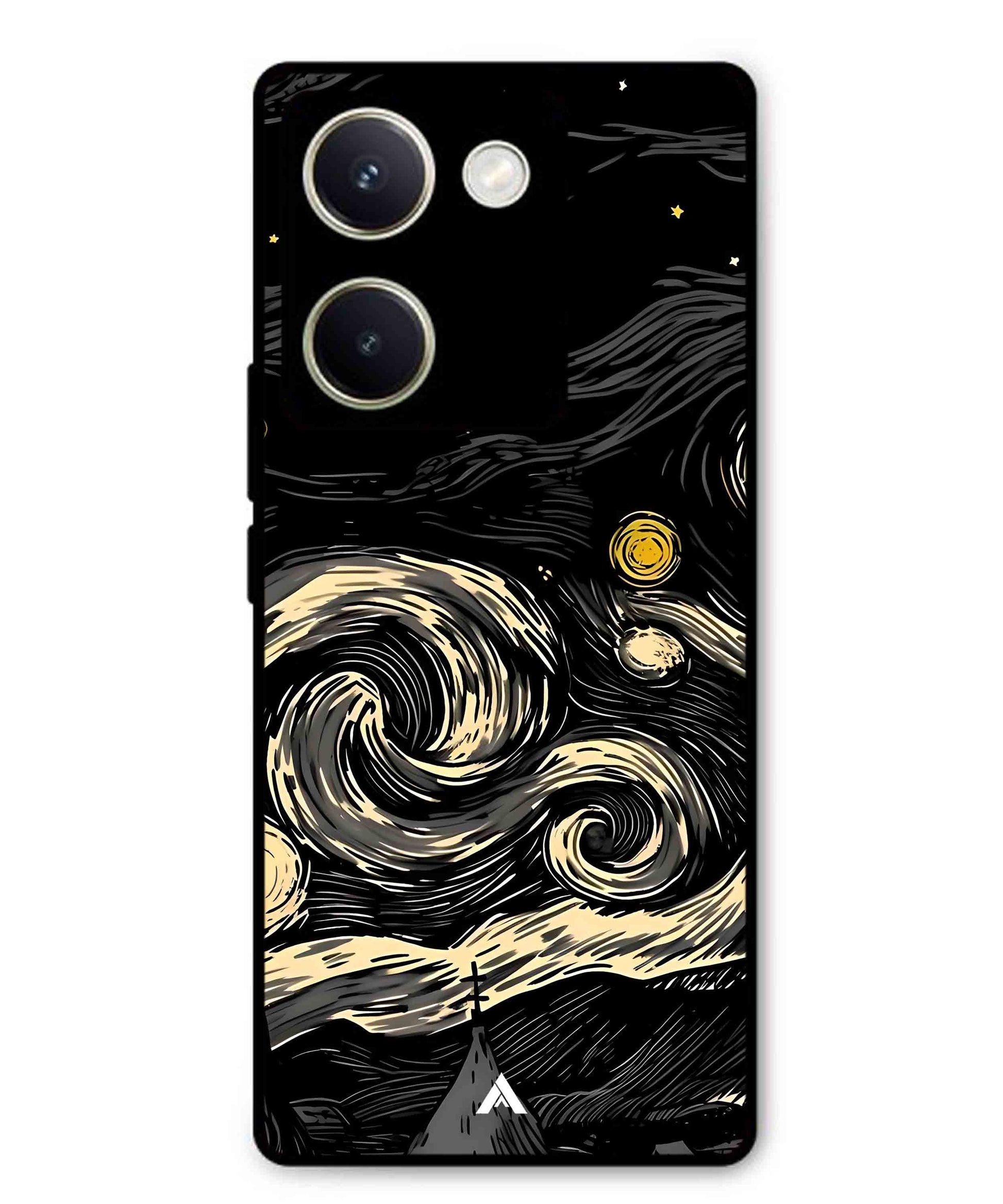 Starry Night Aesthetic Metal Back Cover Phone Case for Vivo Y200 Pro