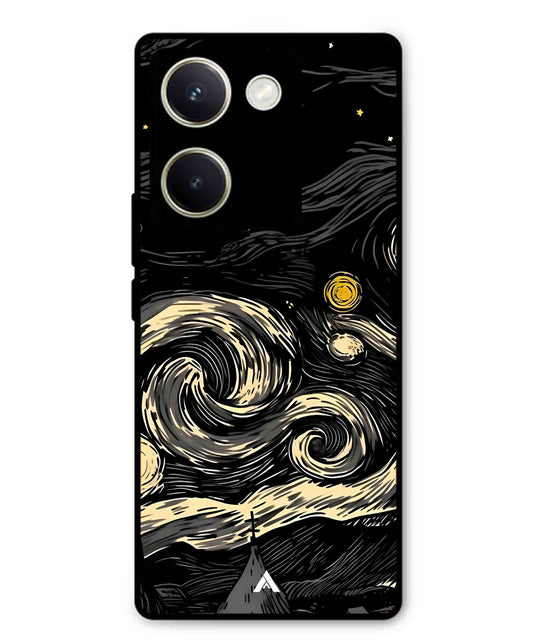 Starry Night Aesthetic Metal Back Cover Phone Case for Vivo Y200 Pro