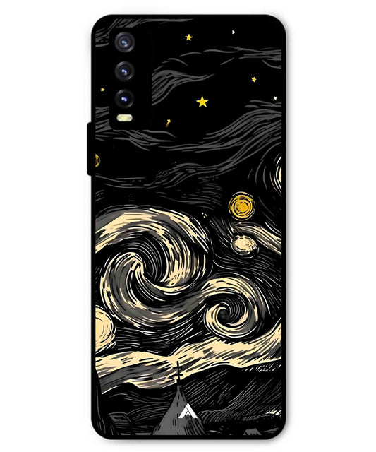 Starry Night Aesthetic Metal Back Cover Phone Case for Vivo Y20i
