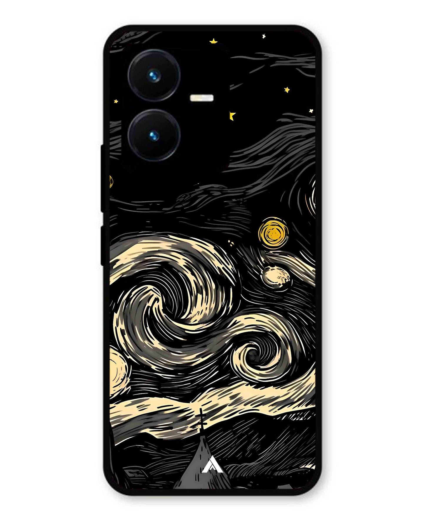 Starry Night Aesthetic Metal Back Cover Phone Case for Vivo Y22