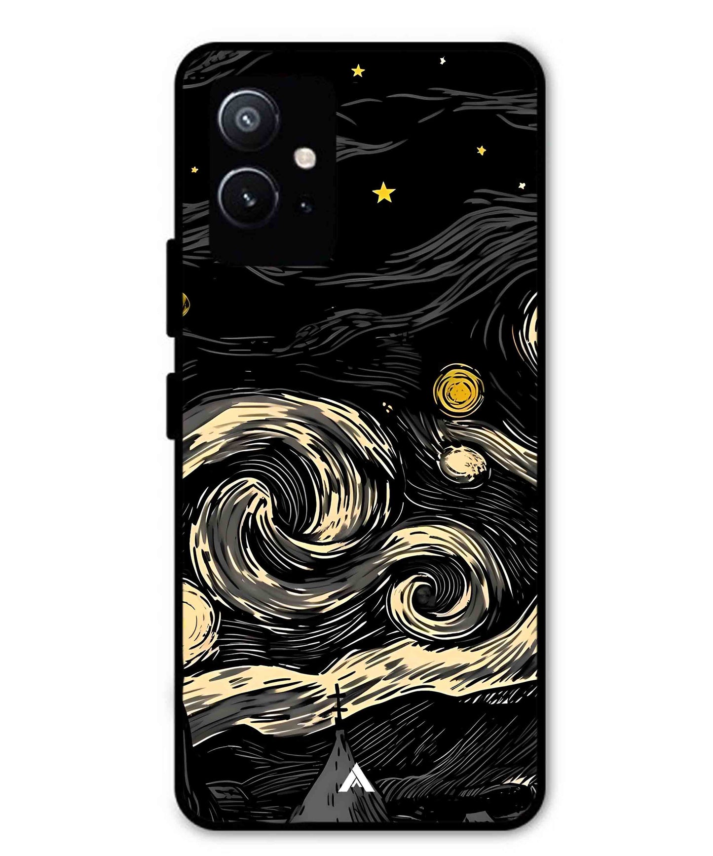 Starry Night Aesthetic Metal Back Cover Phone Case for Vivo Y75 5G