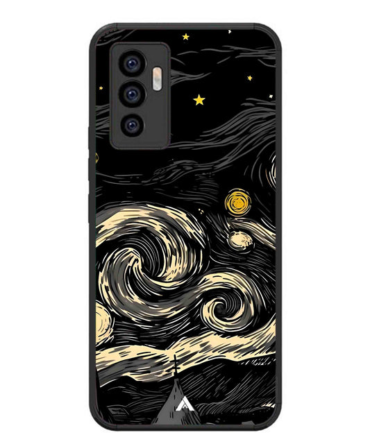 Starry Night Aesthetic Metal Back Cover Phone Case for Vivo v23e