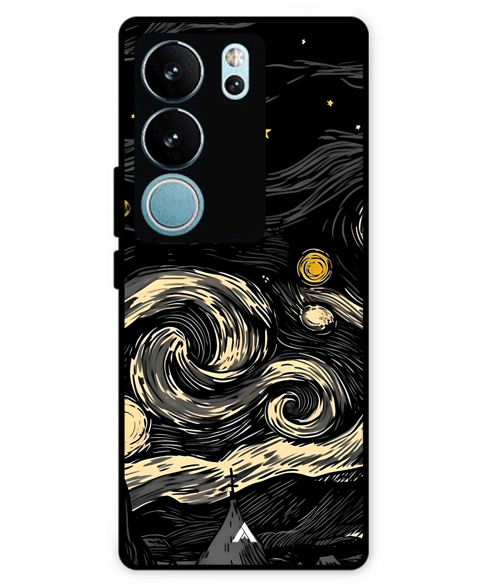 Starry Night Aesthetic Metal Back Cover Phone Case for Vivo v29 Pro